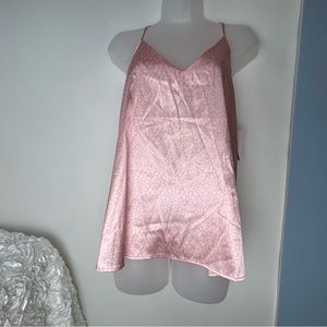 Pink Lily Pink Animal Print Tank Top Chemise‎ Medium NWT